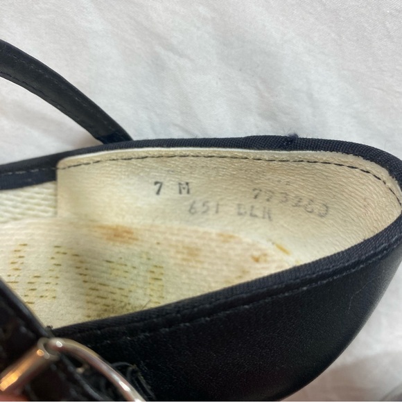 Elegant Black Women's Tap dance shoes leather size 7 square toe Strap Heels - Picture 7 of 8